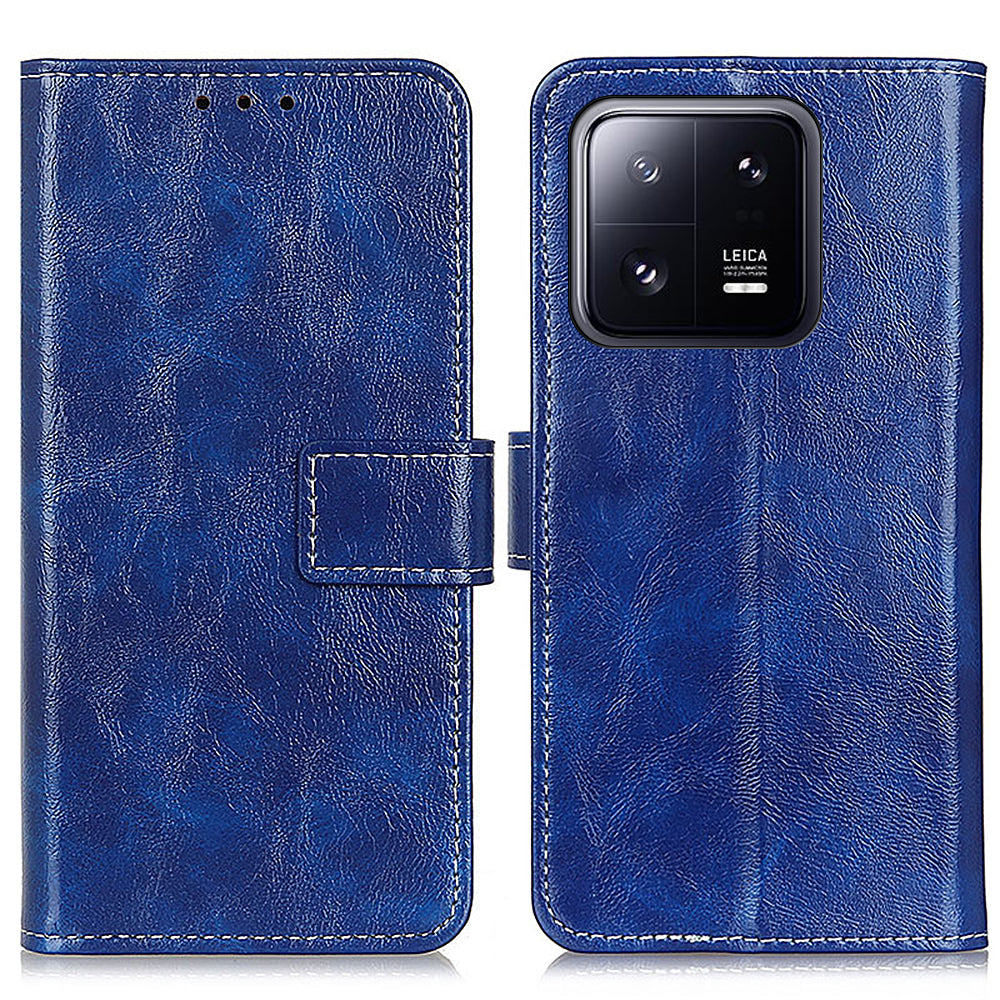 Anti-drop Phone Case for Xiaomi 13 5G Anti-scratch Flip Wallet Cover Foldable Stand PU Leather Retro Crazy Horse Texture Phone Shell Anti-drop Phone Case for Xiaomi 13 5G Anti-scratch Flip Wallet Cover Foldable Stand PU Leather Retro Crazy Horse Texture Phone Shell